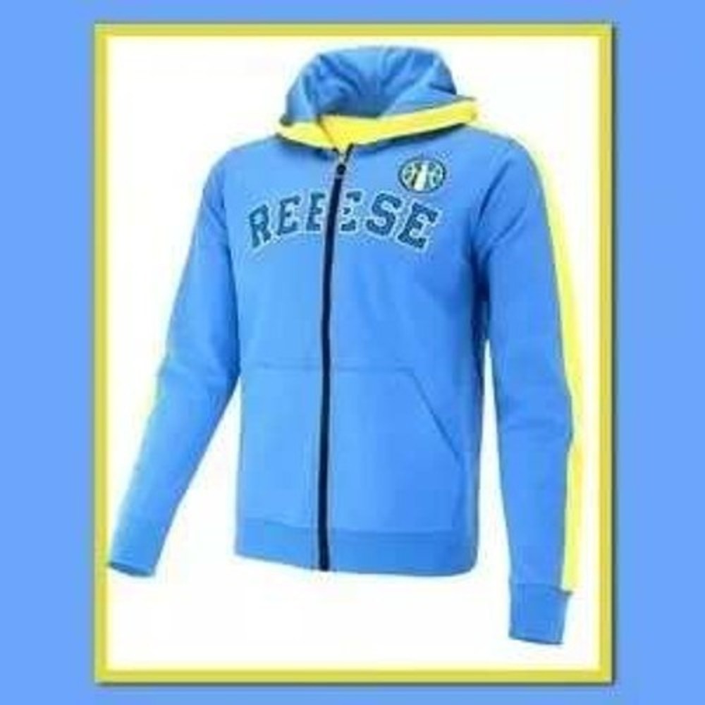 WNBA Mens Reese Zip Up Hoodie Blue Yellow Basketball Style‎ Size M NWT